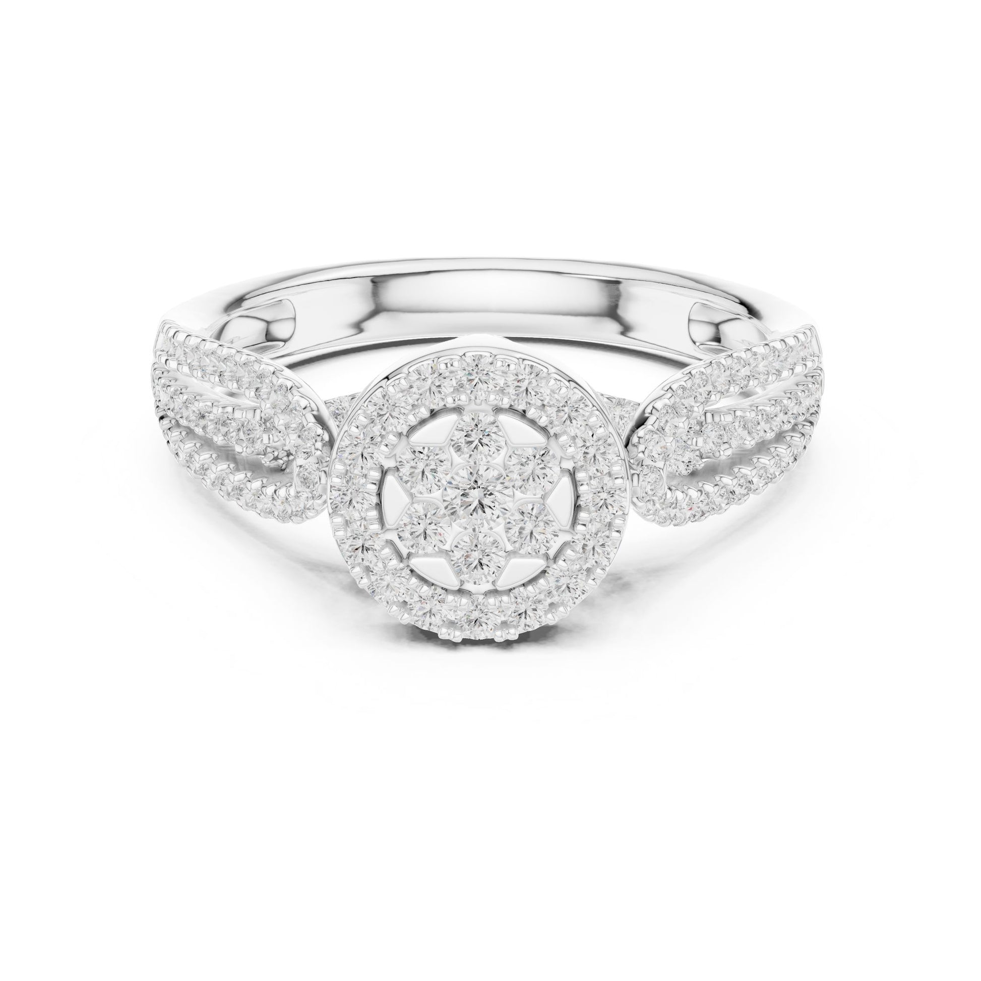 Round Lab Grown Diamond Halo Engagement Ring