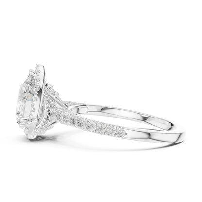 Round Lab Grown Diamond Halo Engagement Ring