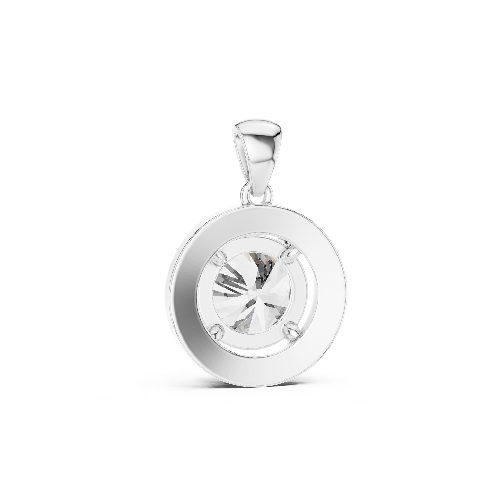 Round Lab Grown Diamond Halo Pendant