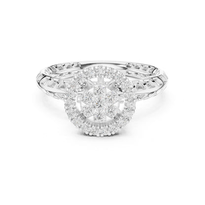 Round Lab Grown Diamond Halo Engagement Ring