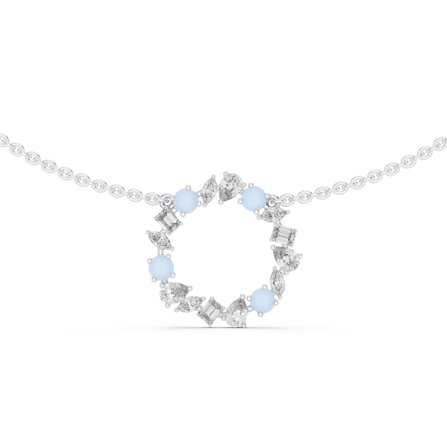 Round Lab Grown Diamond Halo Pendant