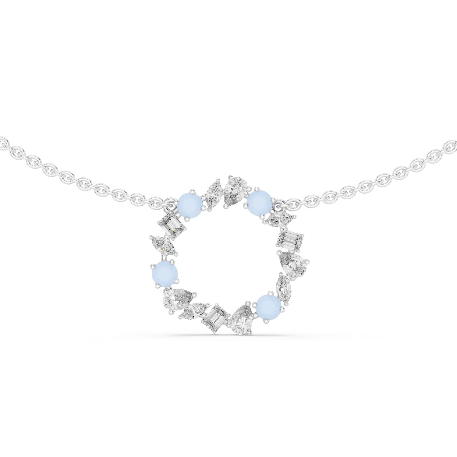 Round Lab Grown Diamond Halo Pendant