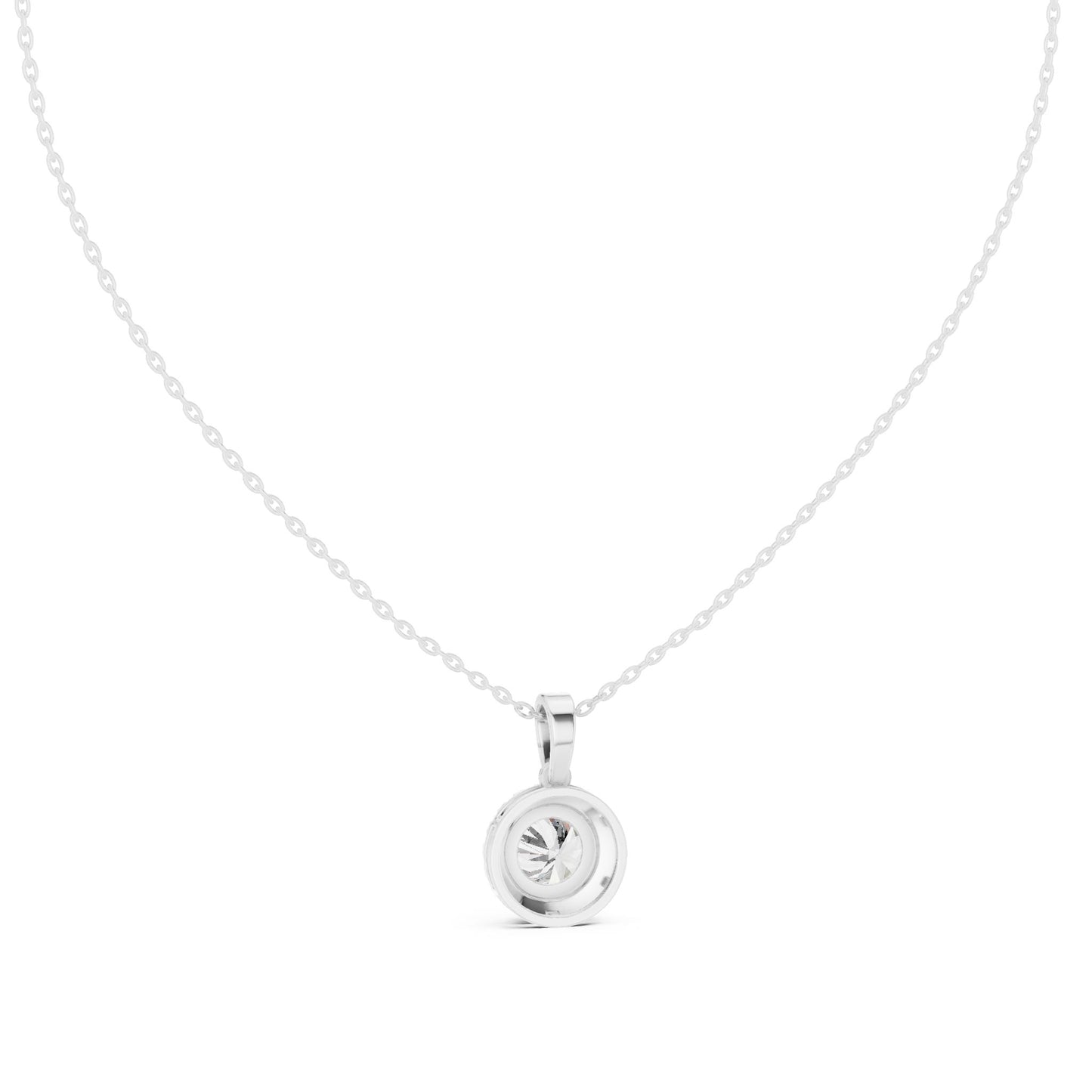 Round Lab Grown Diamond Halo Pendant