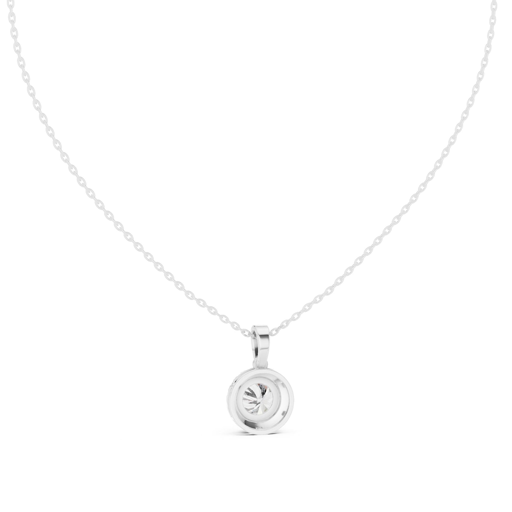 Round Lab Grown Diamond Halo Pendant