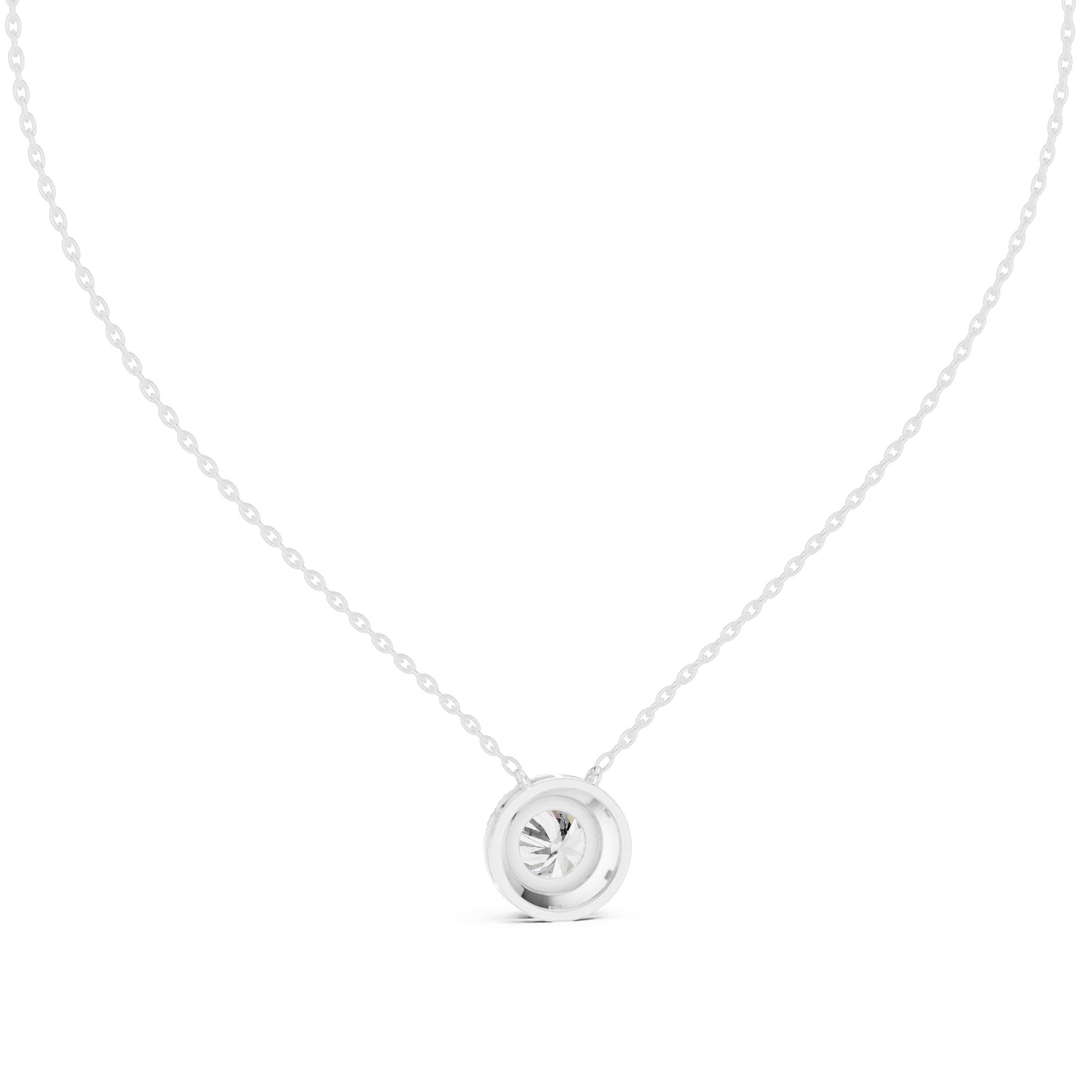 Round Lab Grown Diamond Halo Pendant