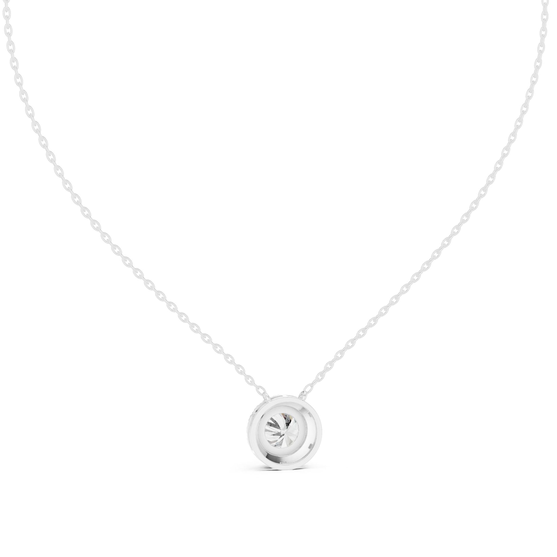 Round Lab Grown Diamond Halo Pendant