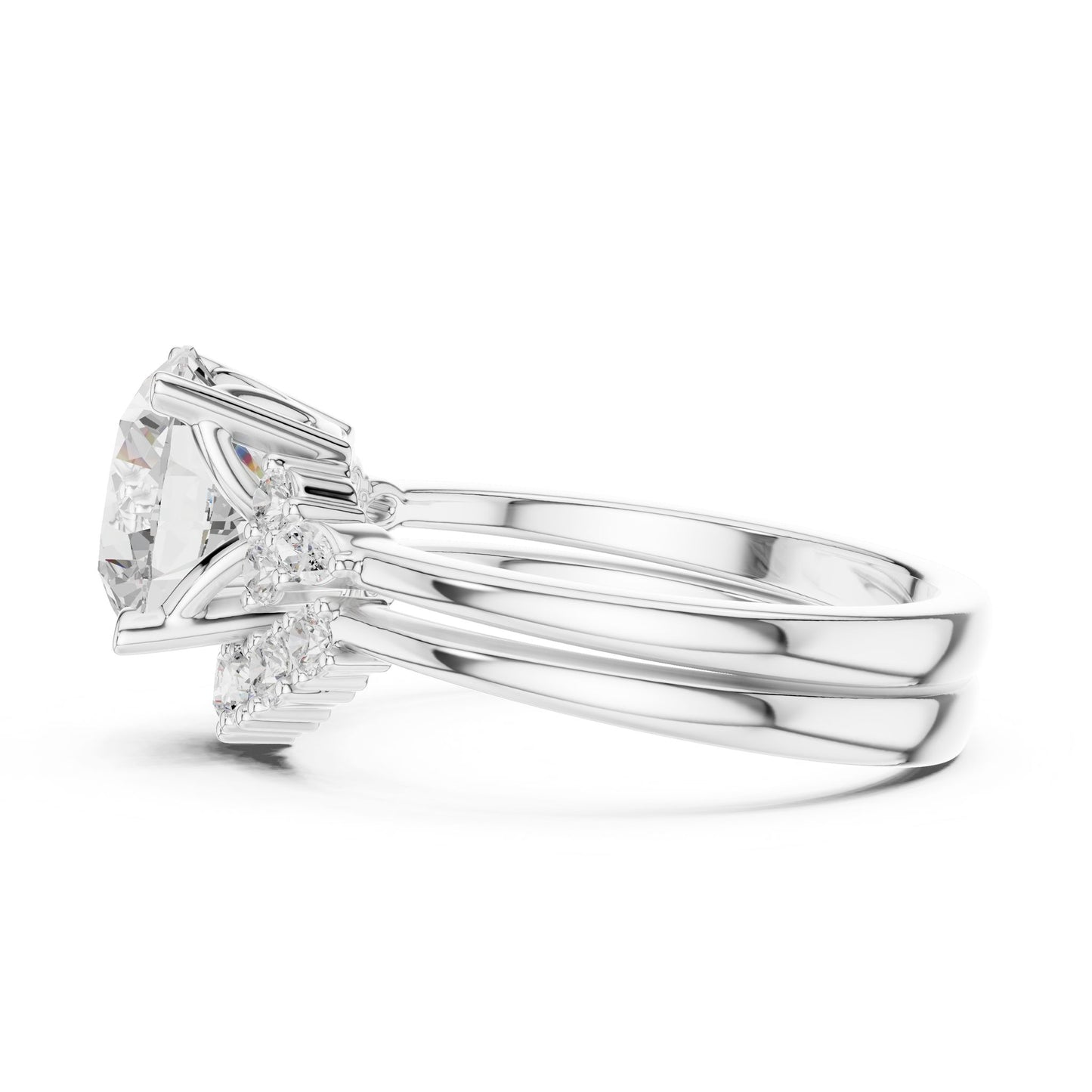 Round Lab Grown Diamond Halo Engagement Ring
