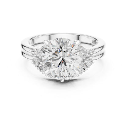 Round Lab Grown Diamond Halo Engagement Ring