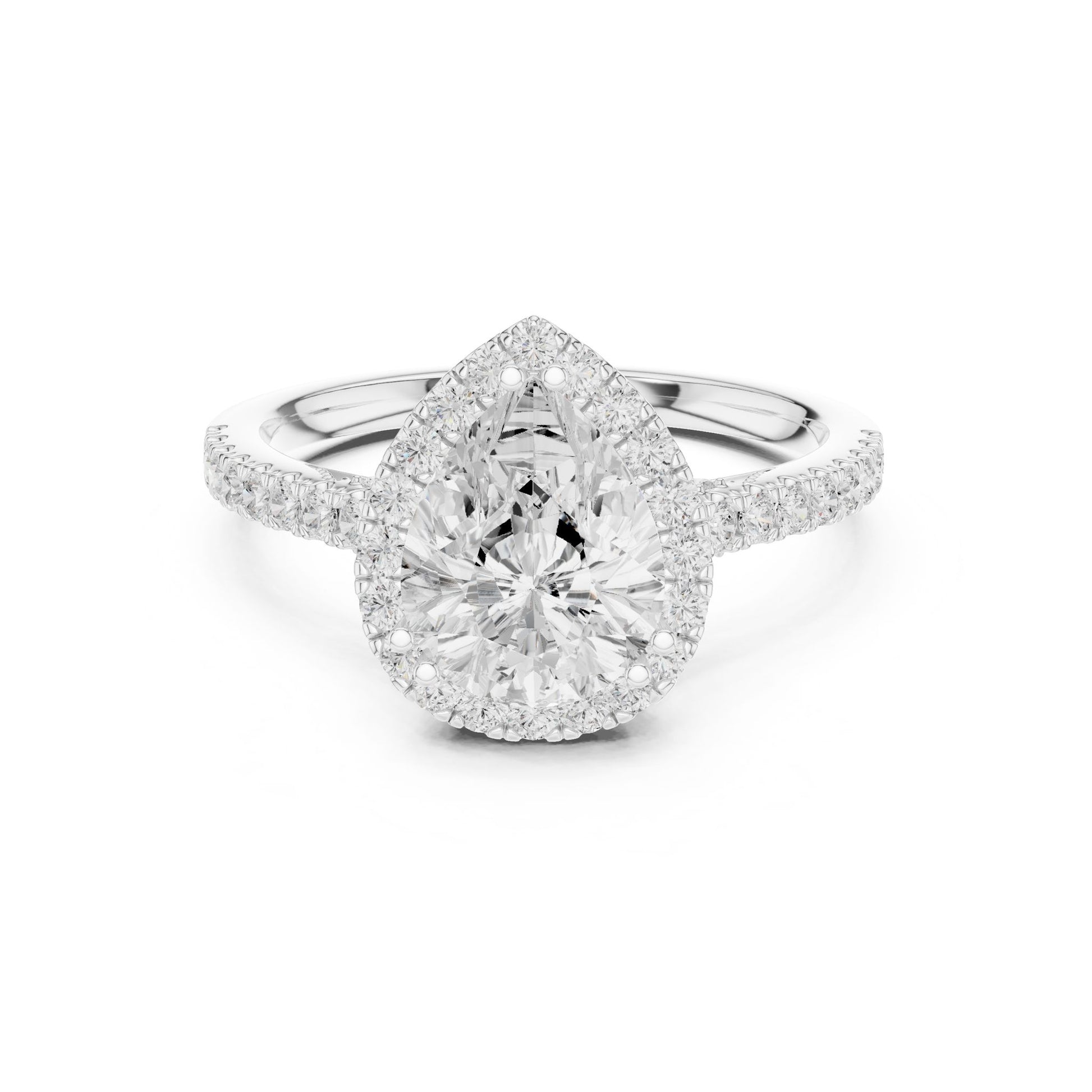 Round Lab Grown Diamond Halo Engagement Ring
