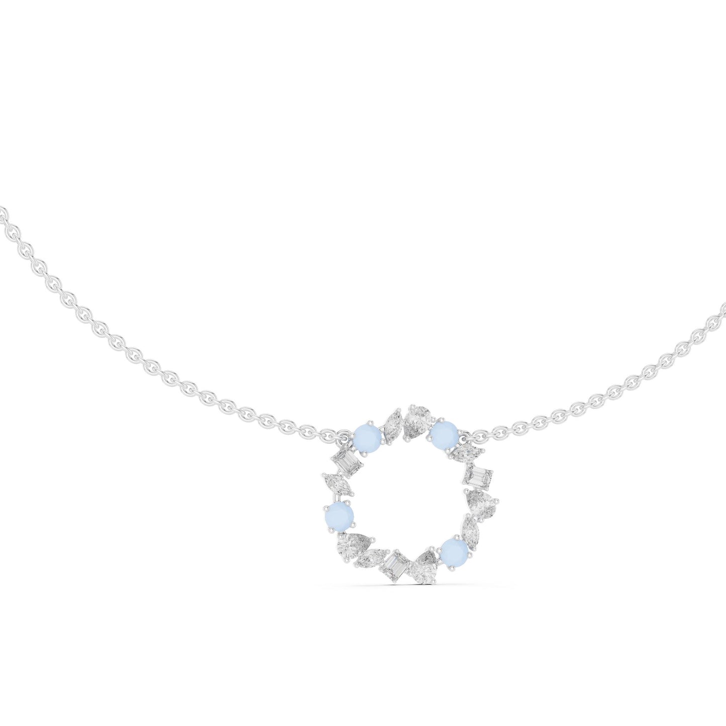 Round Lab Grown Diamond Halo Pendant
