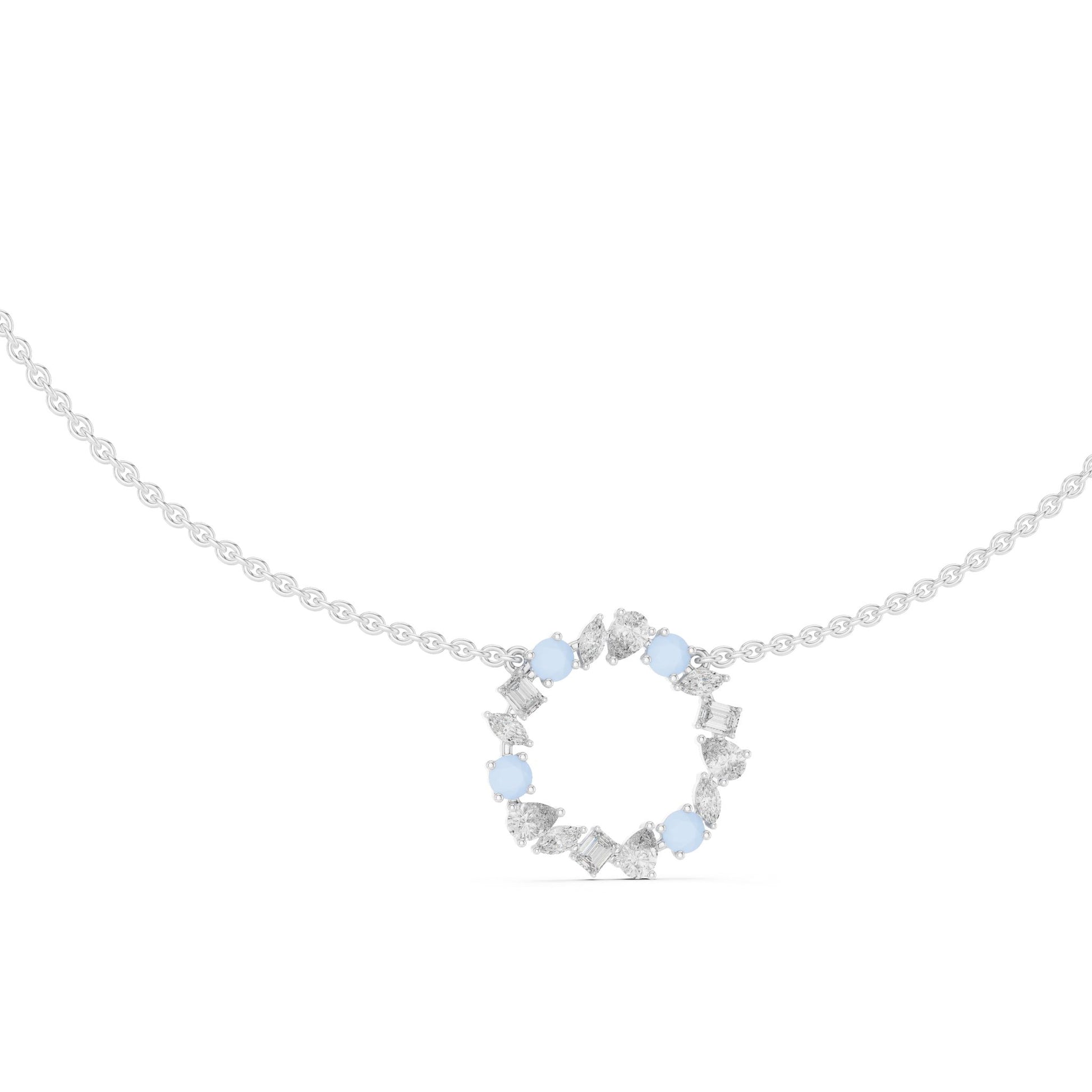 Round Lab Grown Diamond Halo Pendant