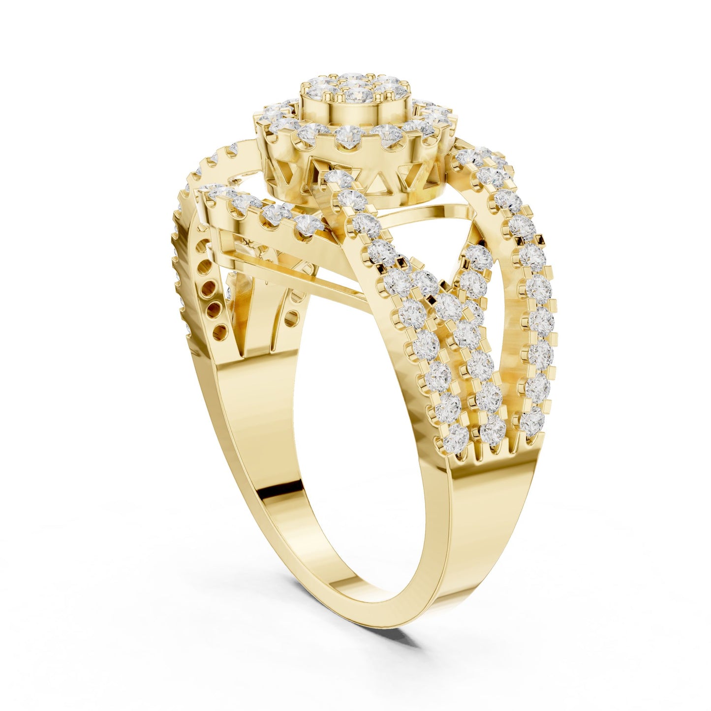 Round Lab Grown Diamond Halo Engagement Ring