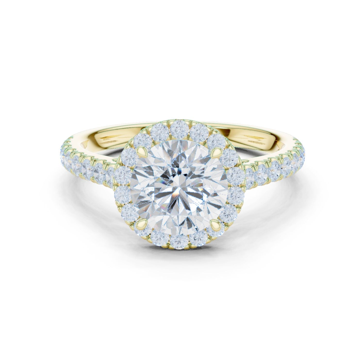 Round Lab Grown Diamond Halo Engagement Ring