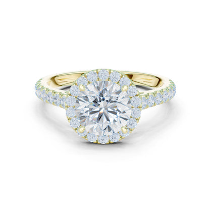 Round Lab Grown Diamond Halo Engagement Ring