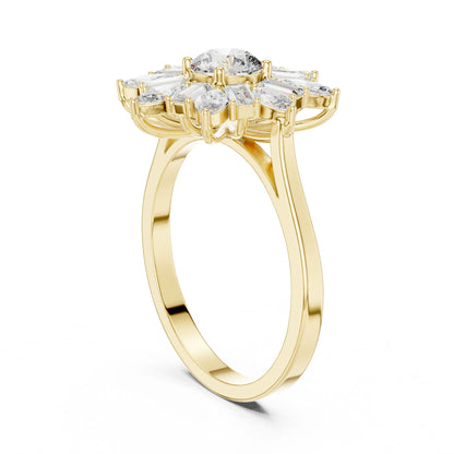 Round Lab Grown Diamond Halo Engagement Ring