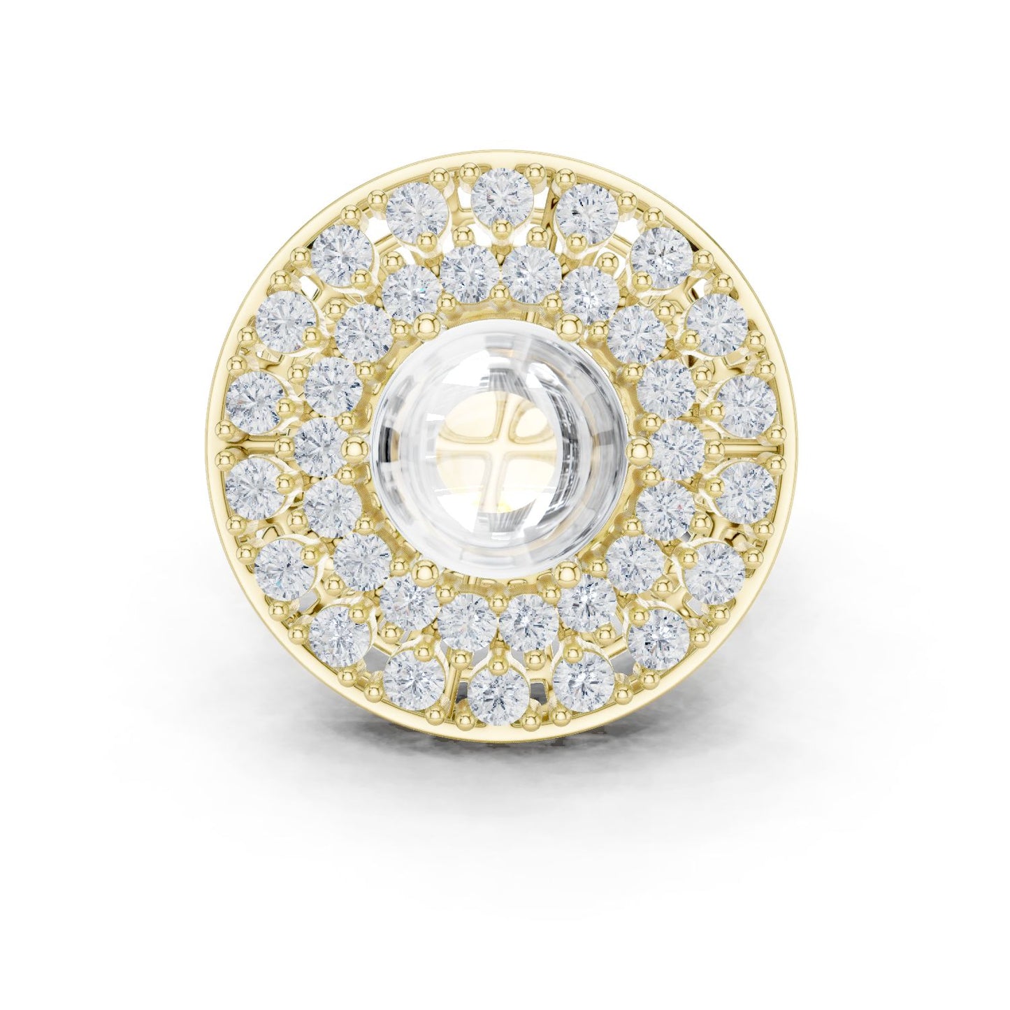 Round Lab Grown Diamond Halo Engagement Ring