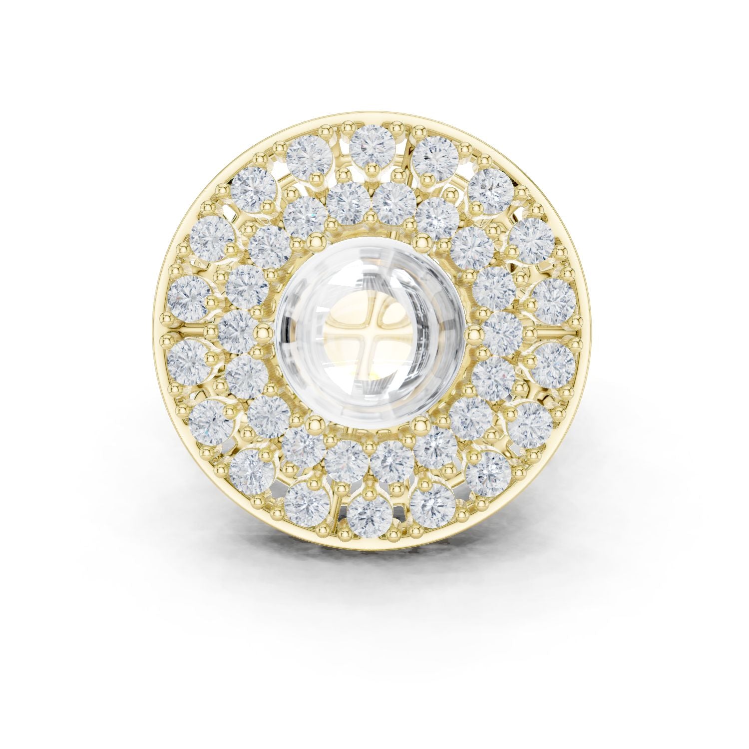 Round Lab Grown Diamond Halo Engagement Ring