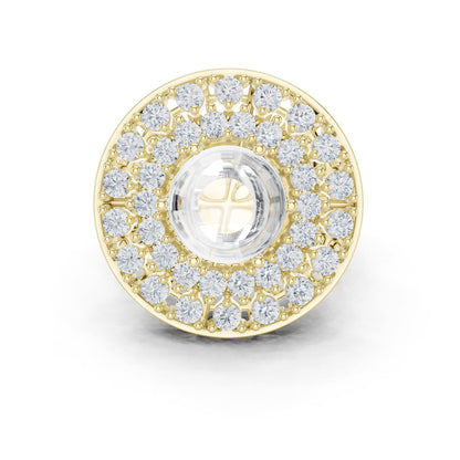 Round Lab Grown Diamond Halo Engagement Ring