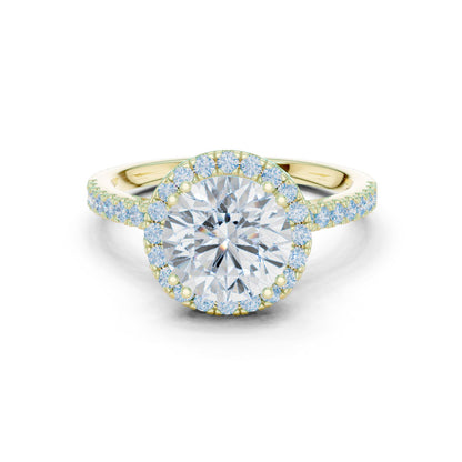 Round Lab Grown Diamond Halo Engagement Ring
