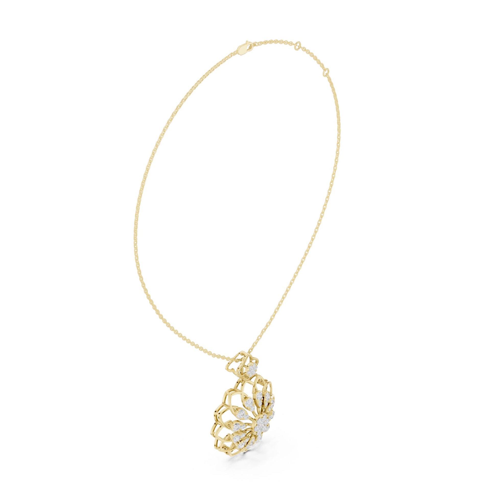 Round Lab Grown Diamond Halo Pendant