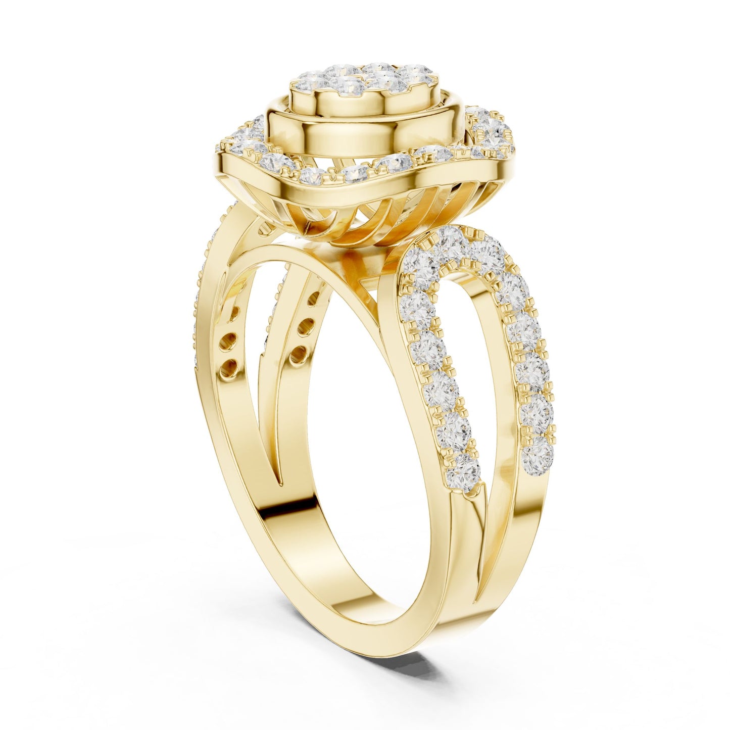Round Lab Grown Diamond Halo Engagement Ring