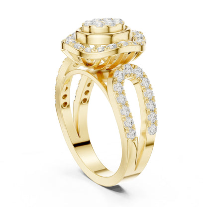 Round Lab Grown Diamond Halo Engagement Ring