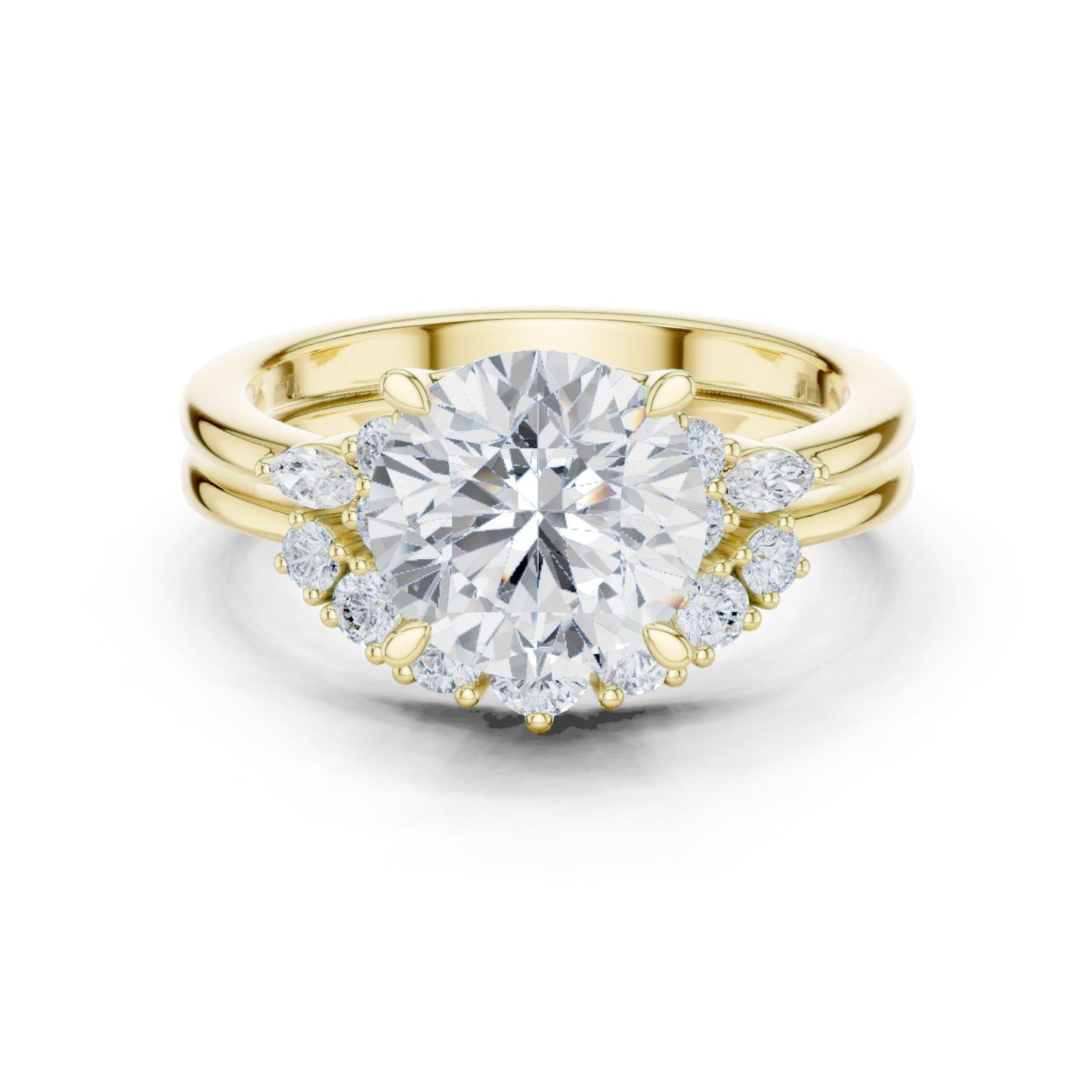 Round Lab Grown Diamond Halo Engagement Ring