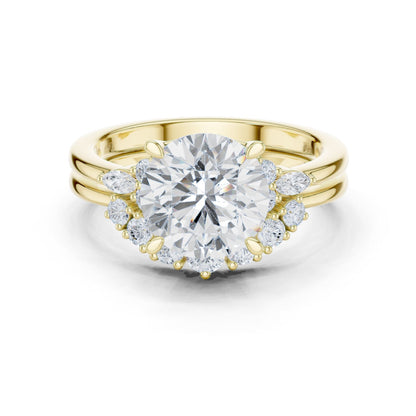 Round Lab Grown Diamond Halo Engagement Ring
