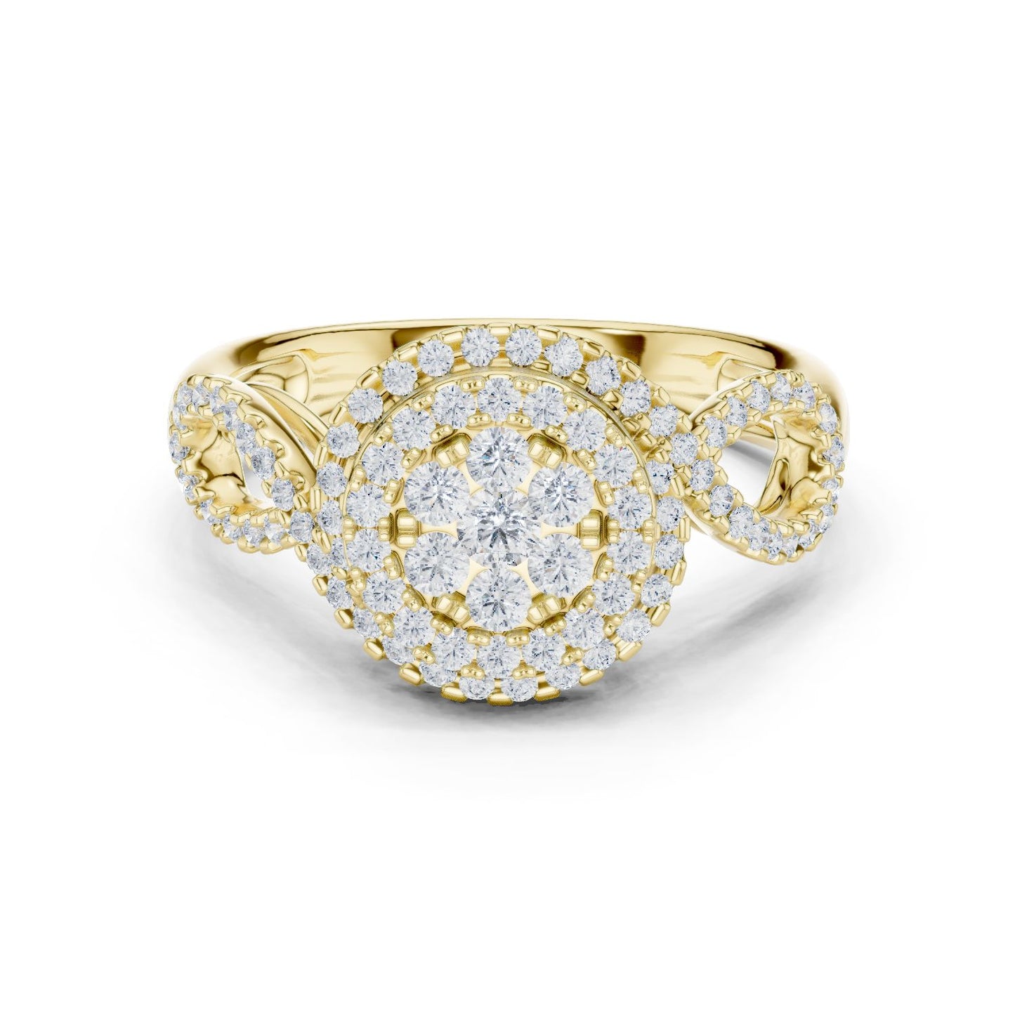 Round Lab Grown Diamond Halo Engagement Ring