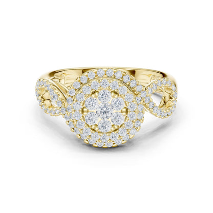 Round Lab Grown Diamond Halo Engagement Ring