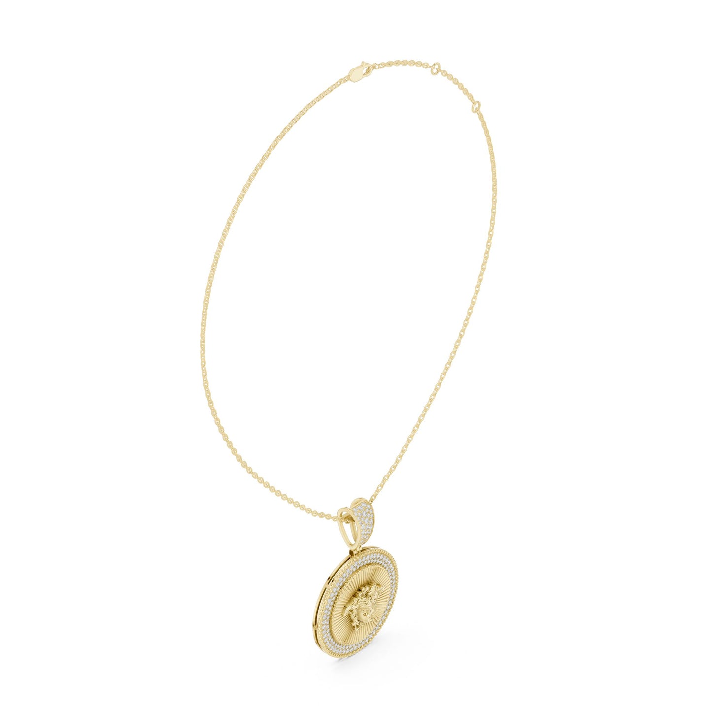Round Lab Grown Diamond Halo Pendant