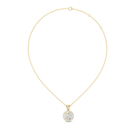 Round Lab Grown Diamond Halo Pendant