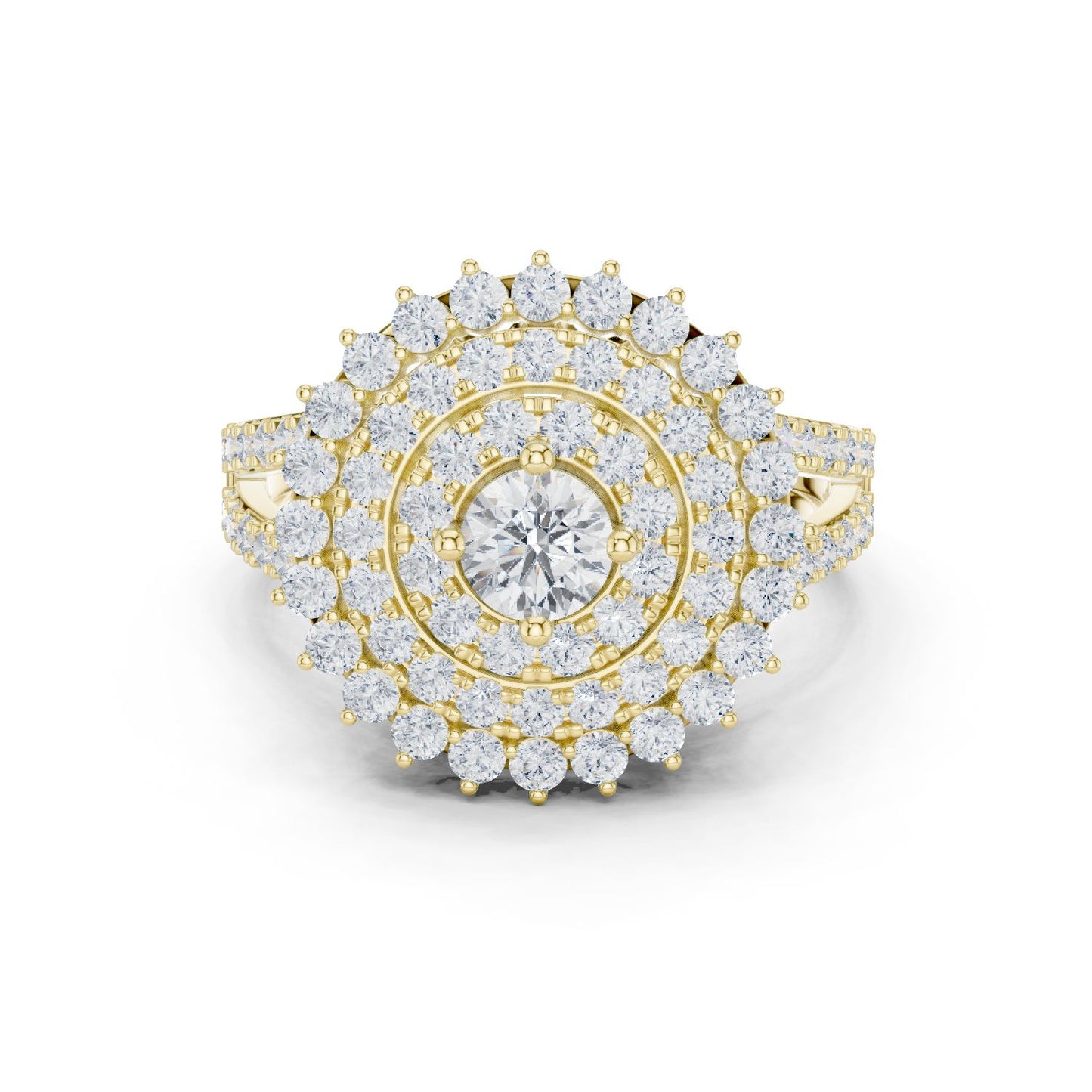 Round Lab Grown Diamond Halo Engagement Ring