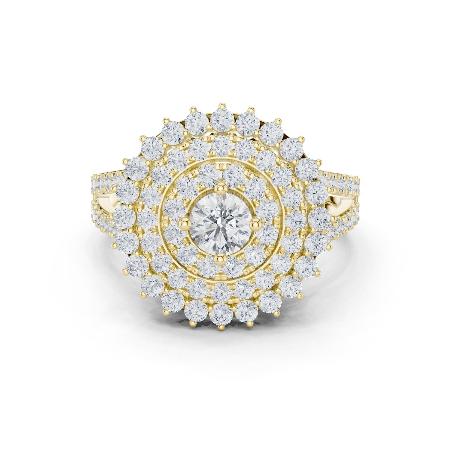 Round Lab Grown Diamond Halo Engagement Ring