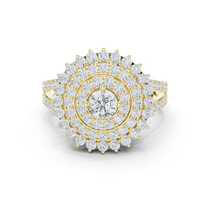 Round Lab Grown Diamond Halo Engagement Ring
