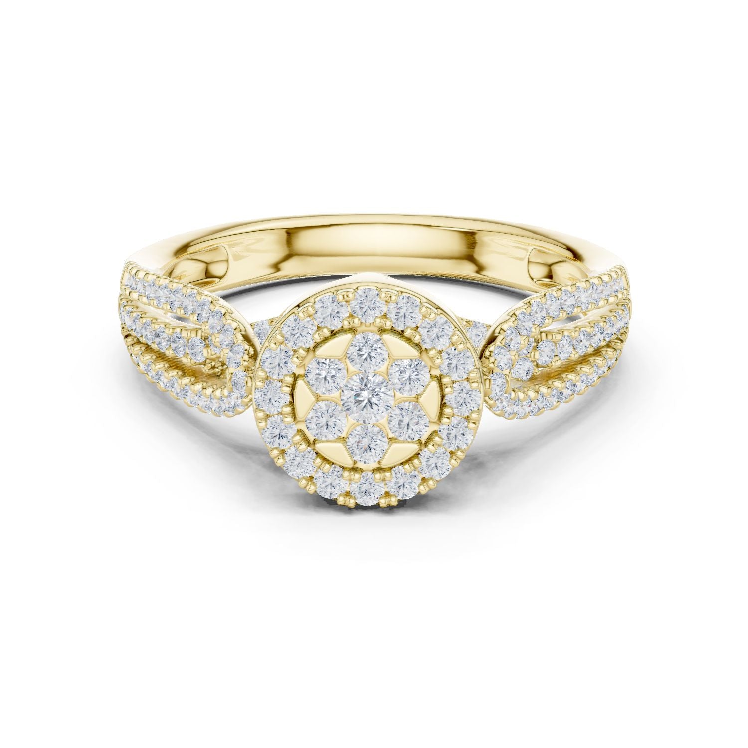 Round Lab Grown Diamond Halo Engagement Ring