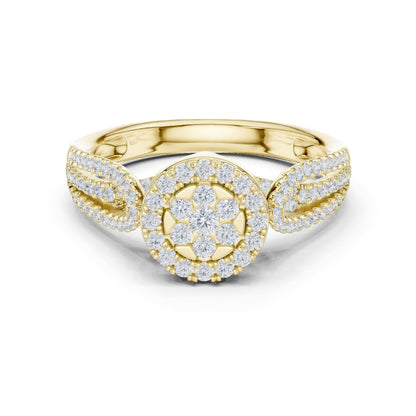 Round Lab Grown Diamond Halo Engagement Ring