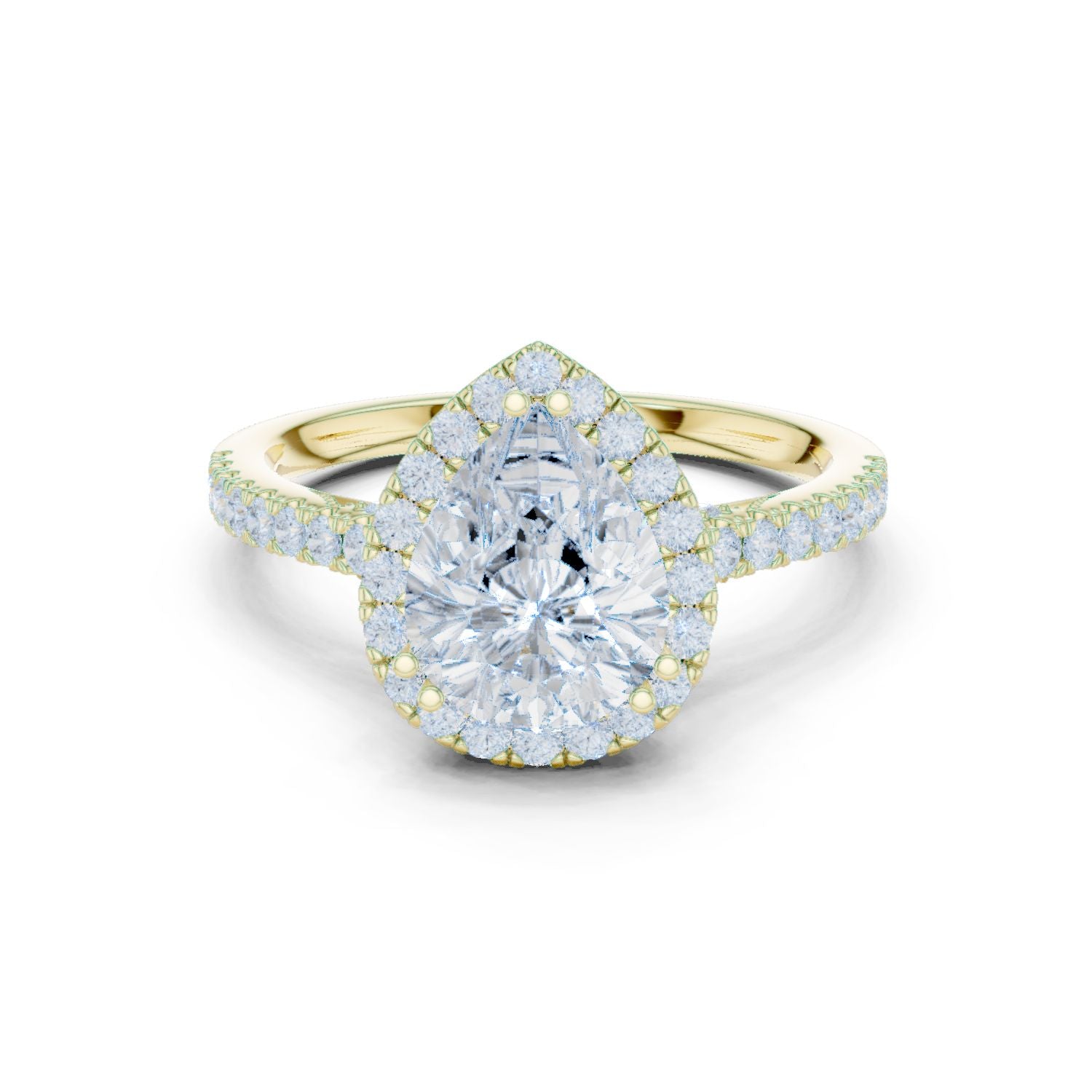 Round Lab Grown Diamond Halo Engagement Ring