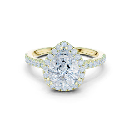 Round Lab Grown Diamond Halo Engagement Ring