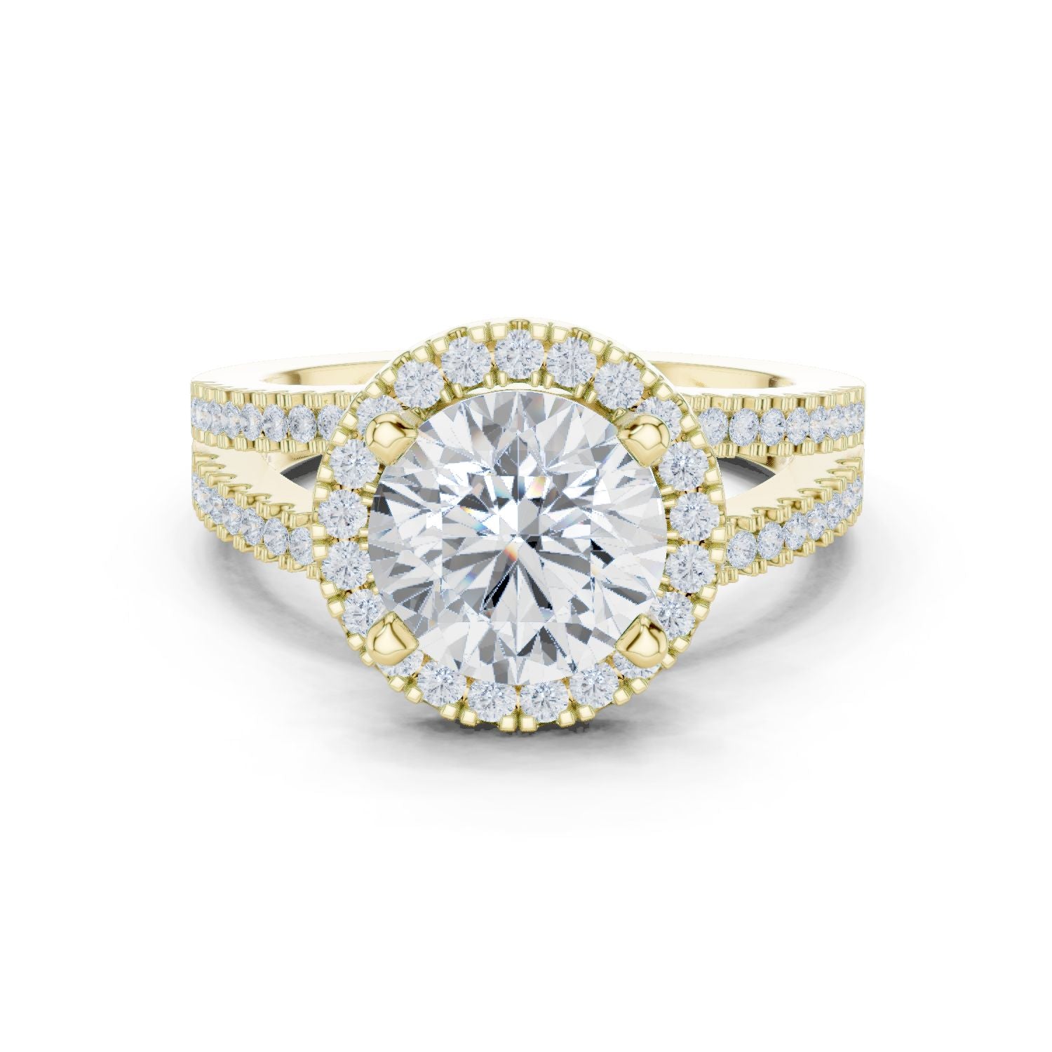 Round Lab Grown Diamond Halo Engagement Ring
