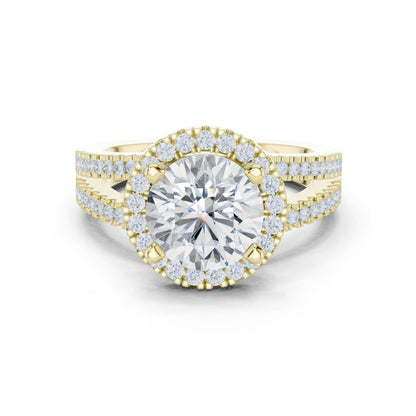 Round Lab Grown Diamond Halo Engagement Ring