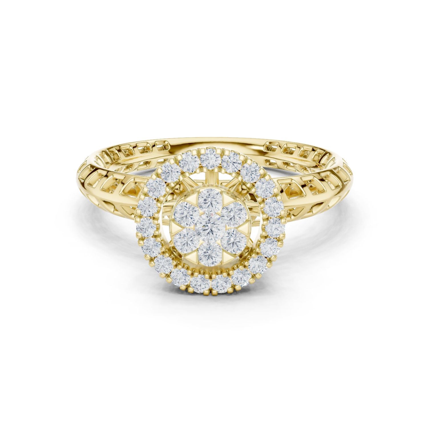 Round Lab Grown Diamond Halo Engagement Ring