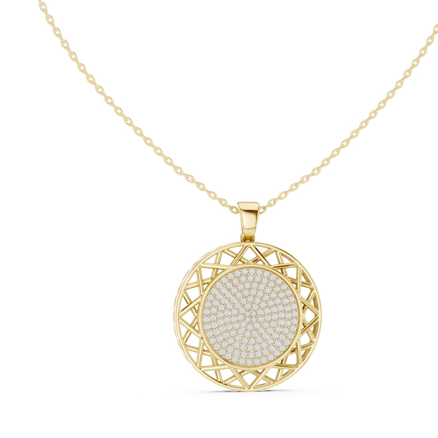 Round Lab Grown Diamond Halo Pendant