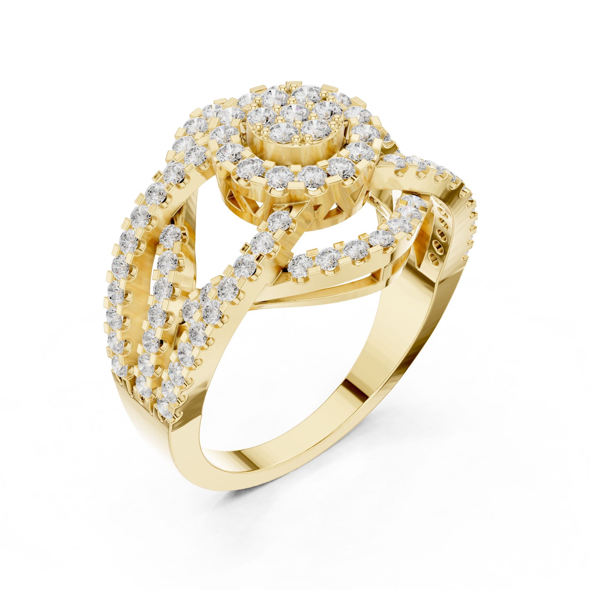 Round Lab Grown Diamond Halo Engagement Ring