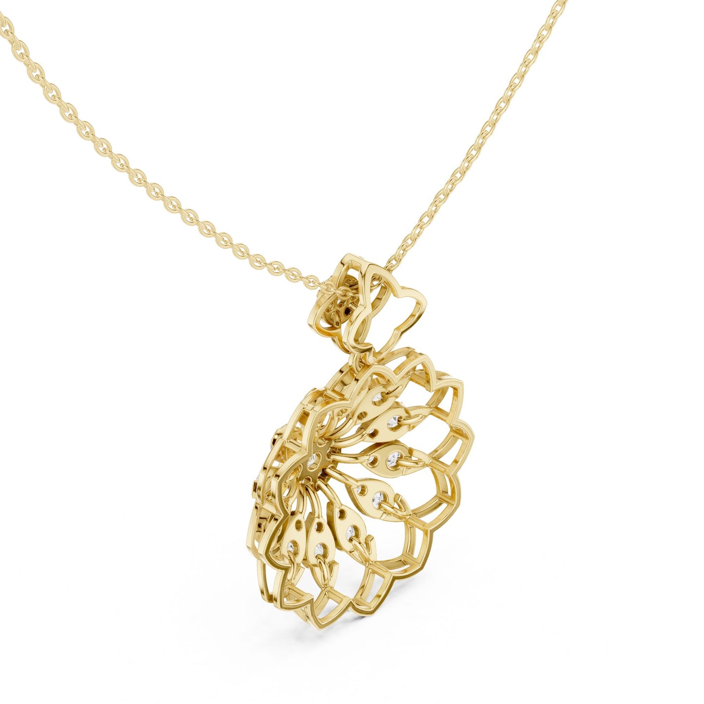 Round Lab Grown Diamond Halo Pendant