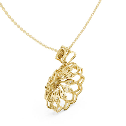 Round Lab Grown Diamond Halo Pendant