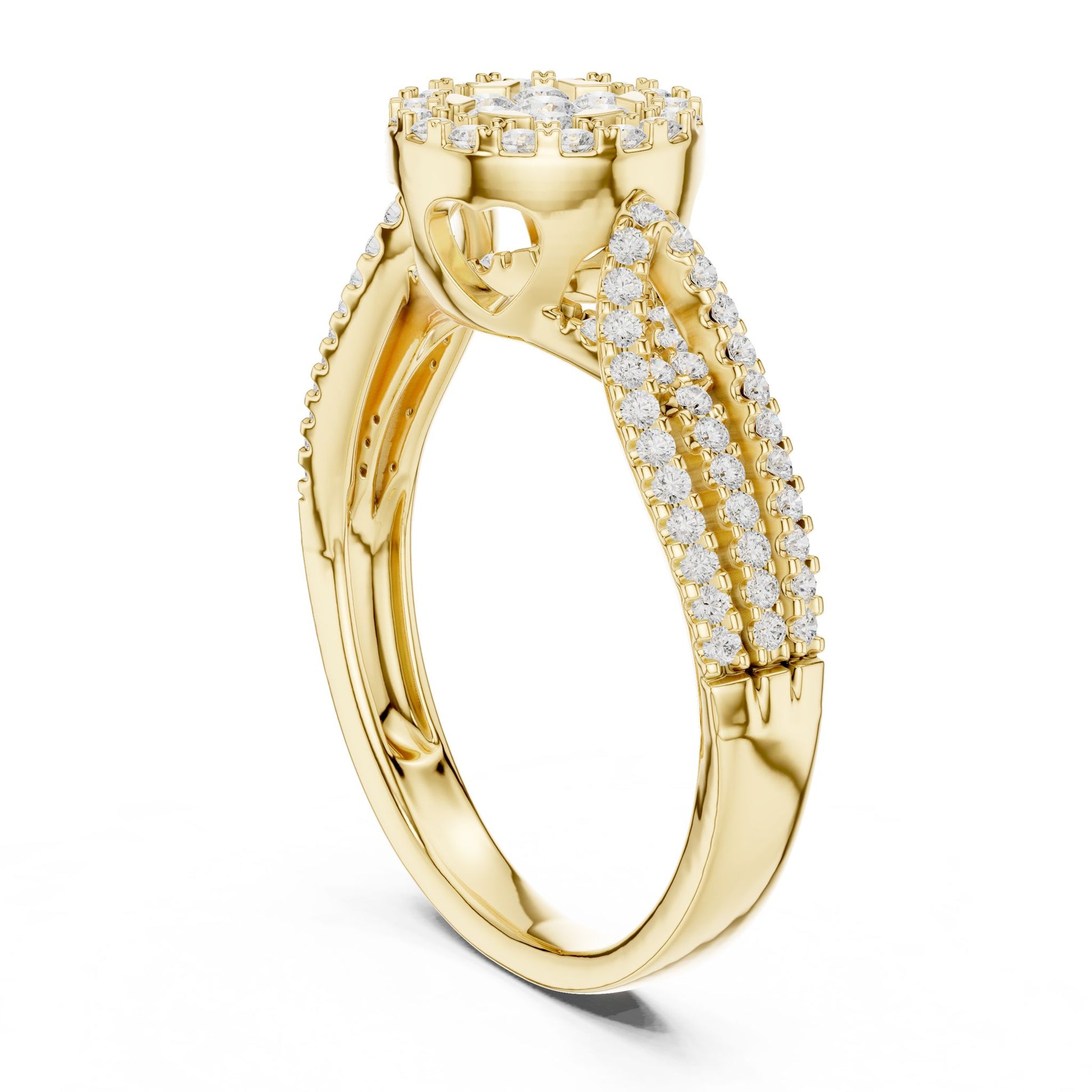 Round Lab Grown Diamond Halo Engagement Ring