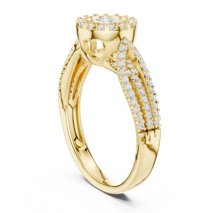 Round Lab Grown Diamond Halo Engagement Ring