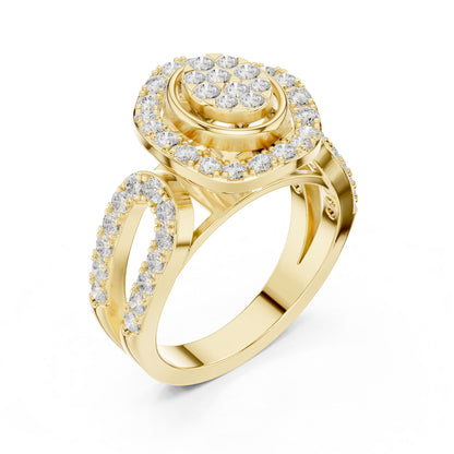 Round Lab Grown Diamond Halo Engagement Ring