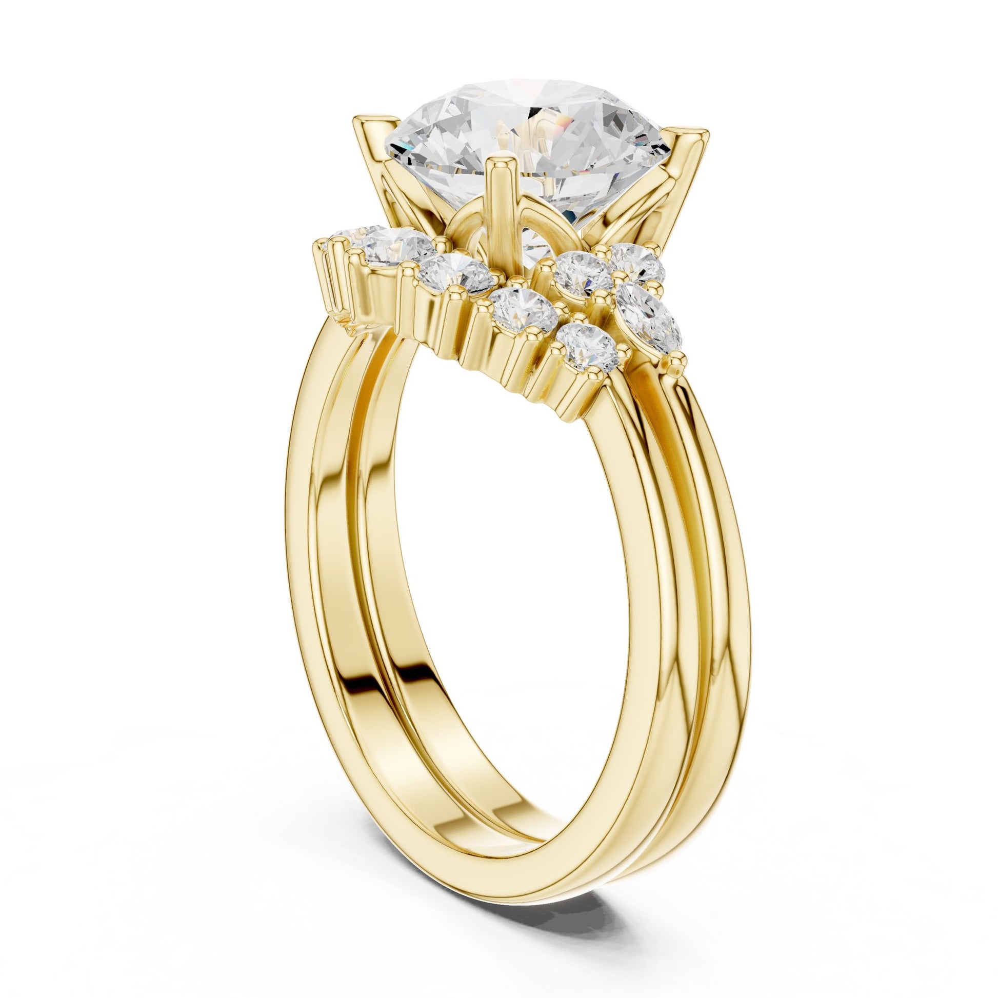Round Lab Grown Diamond Halo Engagement Ring